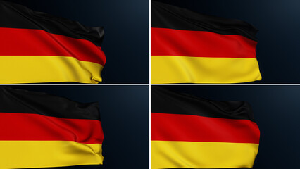 Obraz premium Germany flag. Berlin sign. European country. Collection of German official patriotic national symbol of Unity Day celebration. Realistic 3D illustration with cotton texture set of 4.