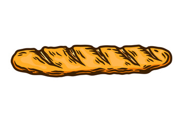 Hand drawn bread illustration. Design element for package, banner, flyer, card. Vector illustration