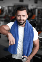 Fototapeta premium close up.confident sports man in the gym.