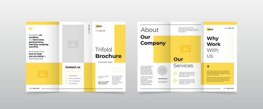 modern simple business trifold brochure design template