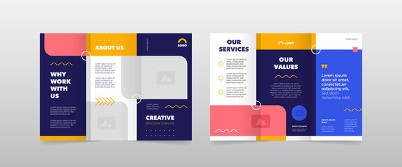 modern simple business trifold brochure design template