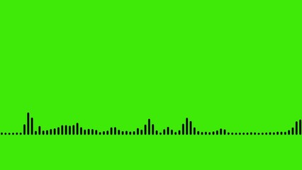 audio wave or frequency digital animation effect 4K movement on green screen background. Is a sound technology or audio recorders.