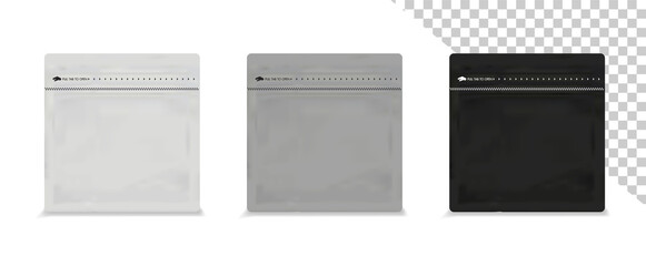 Blank coffee bag vector. Bag for coffee bean. Coffee drip package.