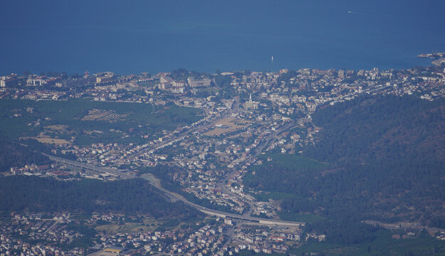 Aerial view from Mount Tahtali in Antalya, Turkey