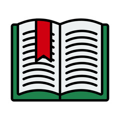 Icon Of Open Book With Bookmark