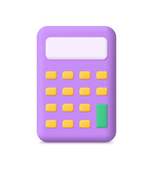 3d calculator icon. 3d calculator isolated on white background. Icon for calculate on math, finance, accounting and economy. Modern web symbol with shadow. Vector