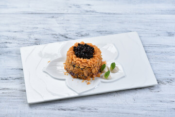 Blueberry cake with blueberry jam