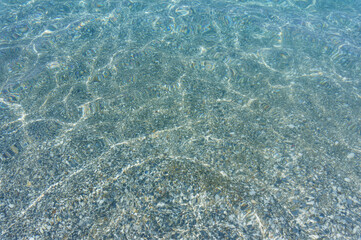 crystal clear sea water. sea rocks at the bottom of the sea