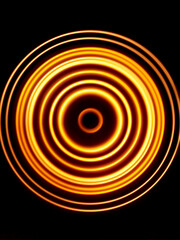 Multiple glowing circles float in the night 1