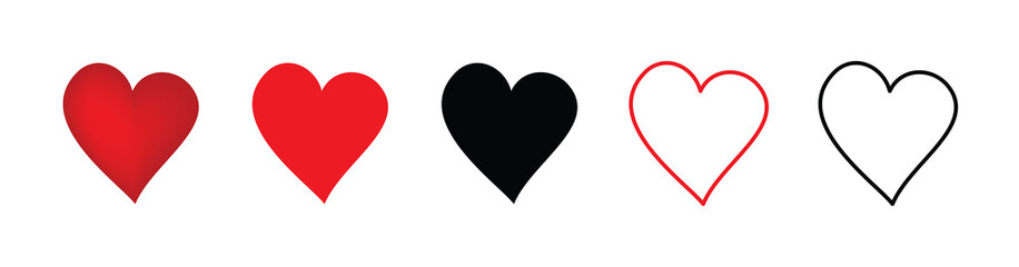 Red and Black Hearts Icon