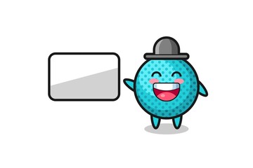 Fototapeta premium spiky ball cartoon illustration doing a presentation