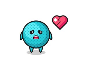 spiky ball cartoon illustration is broken heart