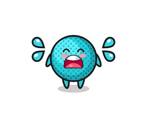 Fototapeta premium spiky ball cartoon illustration with crying gesture