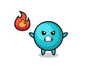 spiky ball character cartoon with angry gesture