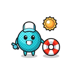 Cartoon mascot of spiky ball as a beach guard