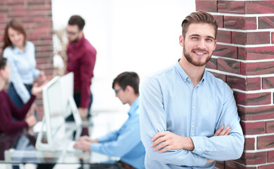 Handsome smiling confident businessman portrait.