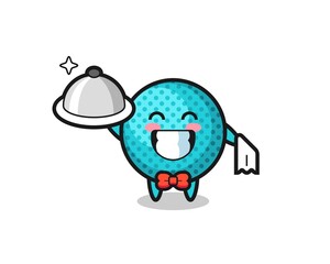 Character mascot of spiky ball as a waiters