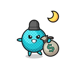 Illustration of spiky ball cartoon is stolen the money