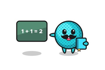 Illustration of spiky ball character as a teacher