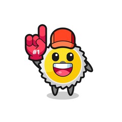 saw blade illustration cartoon with number 1 fans glove