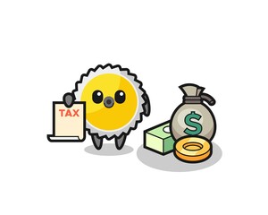 Character cartoon of saw blade as a accountant