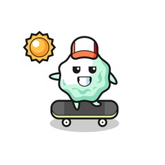 chewing gum character illustration ride a skateboard