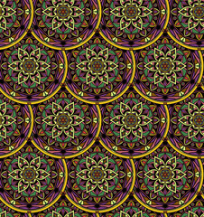 Seamless repeating oriental pattern. Mandala illustration.