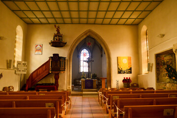 Innenansicht der Stadtkirche in Rosenfeld, im Zollernalbkreis in Baden-Württemberg