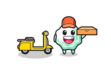 Fototapeta premium Character Illustration of chewing gum as a pizza deliveryman