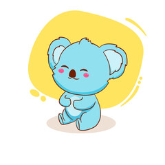 Cute koala bear cartoon mascot character.