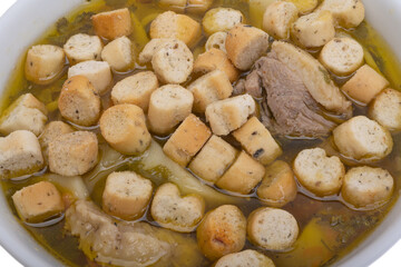 chicken broth isolated