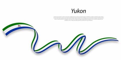 Waving ribbon or stripe with flag of Yukon