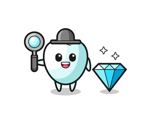 Illustration of tooth character with a diamond