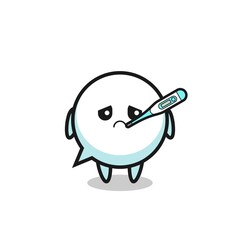 speech bubble mascot character with fever condition