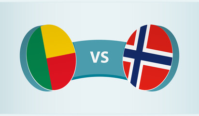 Benin versus Norway, team sports competition concept.