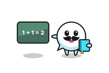 Illustration of speech bubble character as a teacher