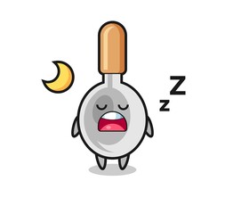 cooking spoon character illustration sleeping at night