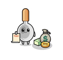 Character cartoon of cooking spoon as a accountant