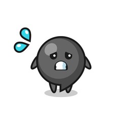 comma symbol mascot character with afraid gesture