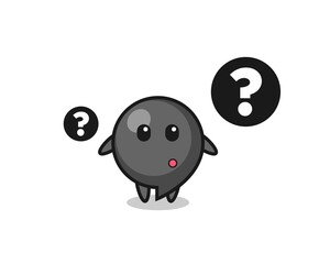 Cartoon Illustration of comma symbol with the question mark