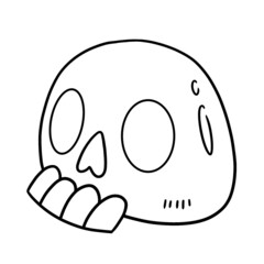 Skull Halloween Isolated Coloring Page for Kids