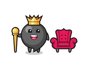 Mascot cartoon of comma symbol as a king