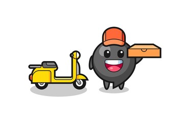 Character Illustration of comma symbol as a pizza deliveryman
