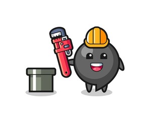Character Illustration of comma symbol as a plumber