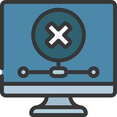 Broken Computer Network Icon