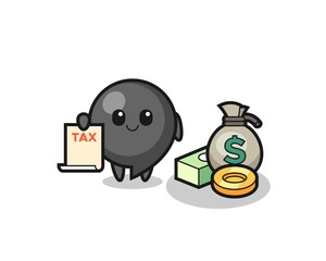 Character cartoon of comma symbol as a accountant