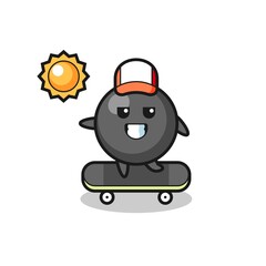 dot symbol character illustration ride a skateboard