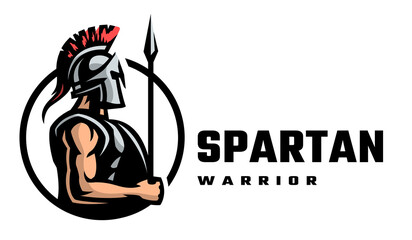 Warrior of Sparta, emblem logo. Vector illustration.