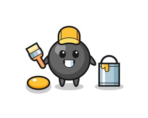 Character Illustration of dot symbol as a painter