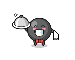 Character mascot of dot symbol as a waiters